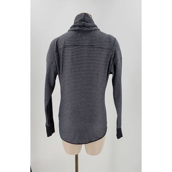 Mondetta Womens Pullover Long Sleeve High Neck Grey Striped Size Small - Picture 8 of 12